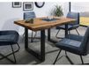 FREEFORM Table à manger 140x90 en bois de Sheesham sablé bois naturel pieds en U anthracite mat