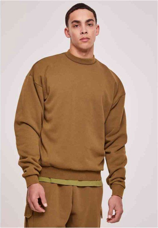 Urban Classics Acid Washed Crewneck Sweater - Olijfgroen - 3XL - Heren