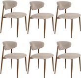 Housecraft living Noor Eetkamerstoelen Bruin - Set van 6