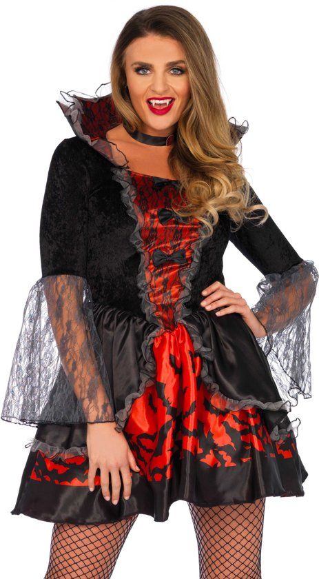 Wonderland Vampier & Dracula Kostuum Meesteres Van Het Duister Vampier Vrouw Small / Medium Halloween Verkleedkleding