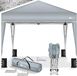 tillvex Paviljoen, 3 x 3 m, waterdicht, pop-upvouwtent, in hoogte verstelbaar, tuintent, uv-bescherming 50+, partytent met tas (grijs)