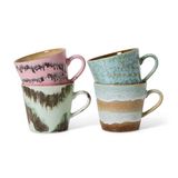HKLIVING HKLIVING cappuccinomok 70s (Ø9,5 cm) (300 ml) (set van 4)