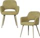 WOOOD Jenny Eetkamerstoelen - Polyester - Sage - Set van 2