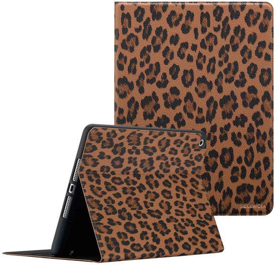 Selencia Sabi Book Case voor Apple iPad 9/8/7 10.2 inch - Panterprint - Bruin