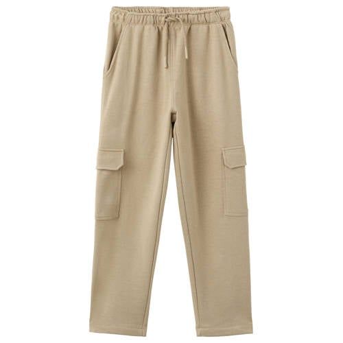 Mango Kids cargobroek zand Beige Meisjes Sweat Effen - maat 164