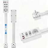 Prolongateur de prise extensible (47-67 cm) avec fonction de rotation - 3 prises secteur + 2 ports USB-A + 2 ports USB-C - Idéal pour le bureau ou la chambre