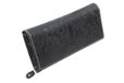 LEAS Grande portefeuille femme en cuir véritable, aspect vintage, noir