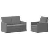 vidaXL - Bankstel - 2 pcs - Donkergrijs - fluweel