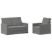 vidaXL - Bankstel - 2 pcs - Donkergrijs - fluweel
