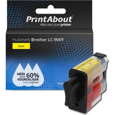 PrintAbout Huismerk LC-900Y Gele Inktcartridge voor Brother
