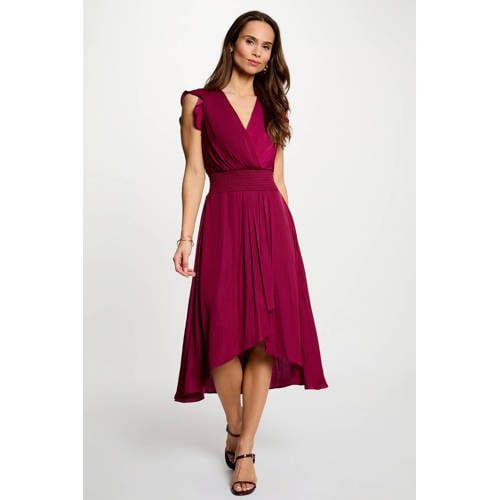 Morgan midi jurk donkerrood