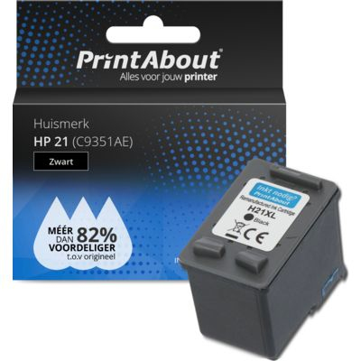 PrintAbout Huismerk HP 21 (C9351AE) Inktcartridge Zwart