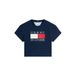 Tommy Hilfiger T-shirt - donkerblauw Meisjes Stretchkatoen Ronde hals Logo - maat 176