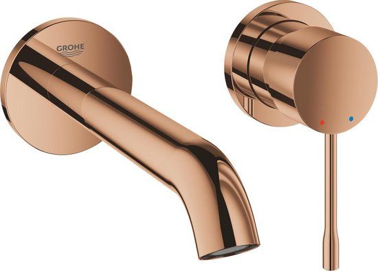 GROHE Essence New Wandgemonteerde Inbouw Wastafelkraan - afbouwdeel - warm sunset (brons)