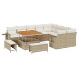 vidaXL Tuinbank - Set - 12 - st - Beige - poly - rattan