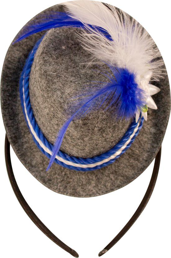 Folat Tiara mini Trilby hoed blauw Oktoberfest - 8714572209632