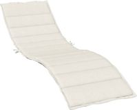 vidaXL Ligbedkussen - 200x50x4 cm - Stof - Gemêleerd - Crèmekleurig