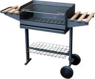 Merkloos Grillwagen - Barbecue Grill - Buiten Koken - Houtskool Geschikt - 120 x 42 x 86 cm - Zwart
