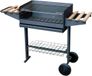 Merkloos Grillwagen - Barbecue Grill - Buiten Koken - Houtskool Geschikt - 120 x 42 x 86 cm - Zwart