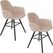 Zuiver Albert Kuip Soft Eetkamerstoelen Armleuning Beige - Set van 2