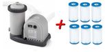 INTEX 28636GS Pompe de filtration, pompe de piscine, 5678 litres par heure, pompe de piscine pour piscines + 6 cartouches filtrantes supplémentaires