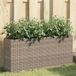 vidaXL Plantenbakken met 2 potten 2 st 90x20x40 cm poly rattan grijs