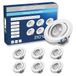 Sigmaled Lighting, 6 LED Inbouwspots, 5W Dimbaar, 450lm, Koud Wit 6000K, Draaibaar, Extra Plat, Keuken, Woonkamer, Gat Ø 70-80 mm