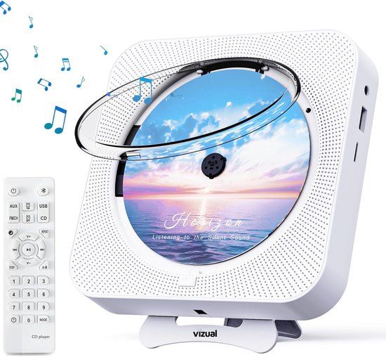Vizual CD Speler met Radio & Bluetooth - Wit