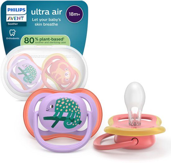Philips Avent Ultra Air – Ademend en lichtgewicht fopspeen (18mnd+) – 2 stuks - SCF349/47
