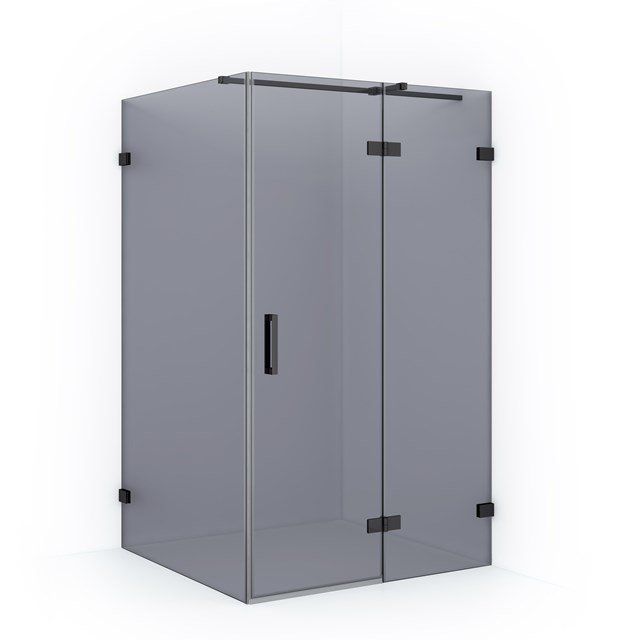 Maxaro Douchecabine Diamond 120x120cm 8mm Rookglas Zwart Chroom