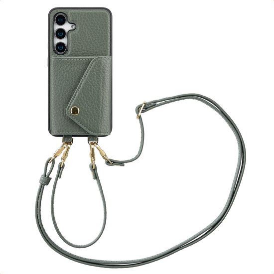 Selencia Sera Koordhoes met pashouder envelop - Geschikt voor Samsung Galaxy S24 / S25 - Sage Green