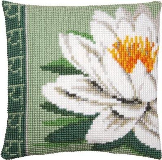 Vervaco Kussen witte lotusbloem - 5413480540518