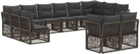 vidaXL Tuinbank - Set - 12 zitplekken - Grijs - Polyrattan