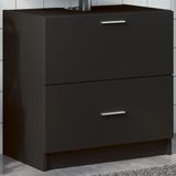 Maison Exclusive - Meuble sous lavabo noir 59x37x59 cm Matériau dérivé du bois