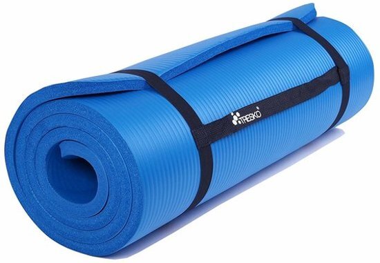 Somultishop Yoga mat Blauw 1 cm dik fitnessmat pilates aerobics