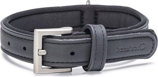 Beeztees Balacron Ax Halsband Hond - Kunstleer - Zwart - 31-39 cm x 20 mm