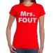 Bellatio Decorations Mrs. Fout Rood Zilver Glitter Dames T-shirt Foute Party Kleding XS
