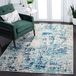 Safavieh Hedendaags tapijt voor woonkamer, eetkamer, slaapkamer - Madison Collection, korte pool, Marfil en Azul, 91 x 152 cm