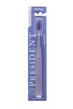President DEFENSE Tandenborstel met middelgrote, dunne, flexibele borstelharen. Zacht maar effectief effect op tanden en tandvlees. Ergonomische handgreep, violet