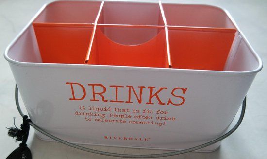 Riverdale Drankjes Houder - Oranje/Wit - Metaal - Asymmetrisch - 6 Flessen