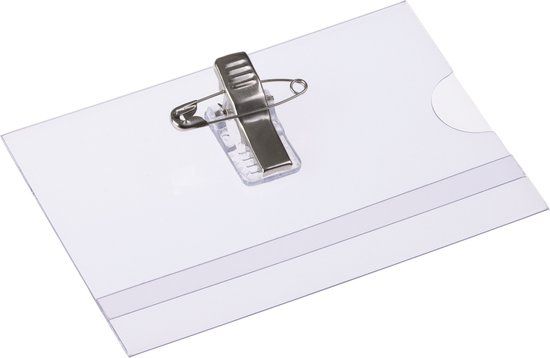 Europel Badgehouder Clip + Speld - 90 x 60 mm - 24 stuks