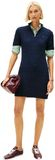 Tommy Hilfiger Dames Jurk WW0WW48444 XS Katoen Blauw