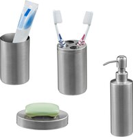 Relaxdays badkamerset 4-delig - zilver