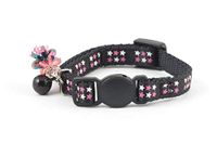 Sterren katjes coll met Jewel & Safey gesp, 1 Stuk, zwart