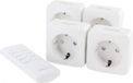 Chacon Set met 4 mini RF-stopcontacten met afstandsbediening (CR2032-3V batterij meegeleverd)
