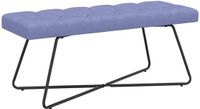 vidaXL Bank met knopen tufting Jeans Blauw 110 x 40 x 46 cm Stof