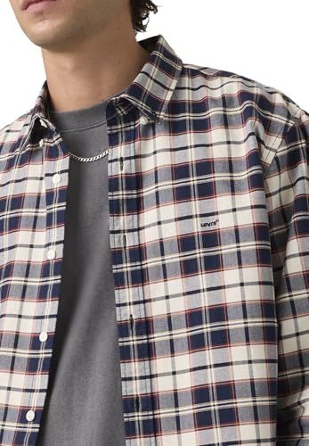 Levi's Authentic Button Down overhemd met lage knopen voor heren (1 stuk), Atila Plaid Dress Bl, XL