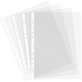 Grafoplás Tas met 10 kunststof hoezen A4 | transparant glas | polypropyleen kwaliteit gauge Extra | versterkte rug | 11 gaten | Perfect voor de bescherming van kantoor- en schooldocumenten