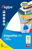 Agipa Universele etiketten, 11 x 30 mm, wit