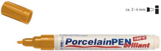 C.Kreul Hobby Line Oranje Porcelain Pen - Glas- en porseleinstift op waterbasis geschikt voor glas porselein metaal en keramiek